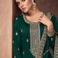 Palazzo Salwar Suit Silk Green Embroidered Salwar Kameez