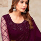 Contemporary Silk Wine Patch Border Saree