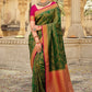 Contemporary Silk Sea Green Patch Border Saree
