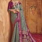 Designer Silk Multi Colour Foil Print Saree