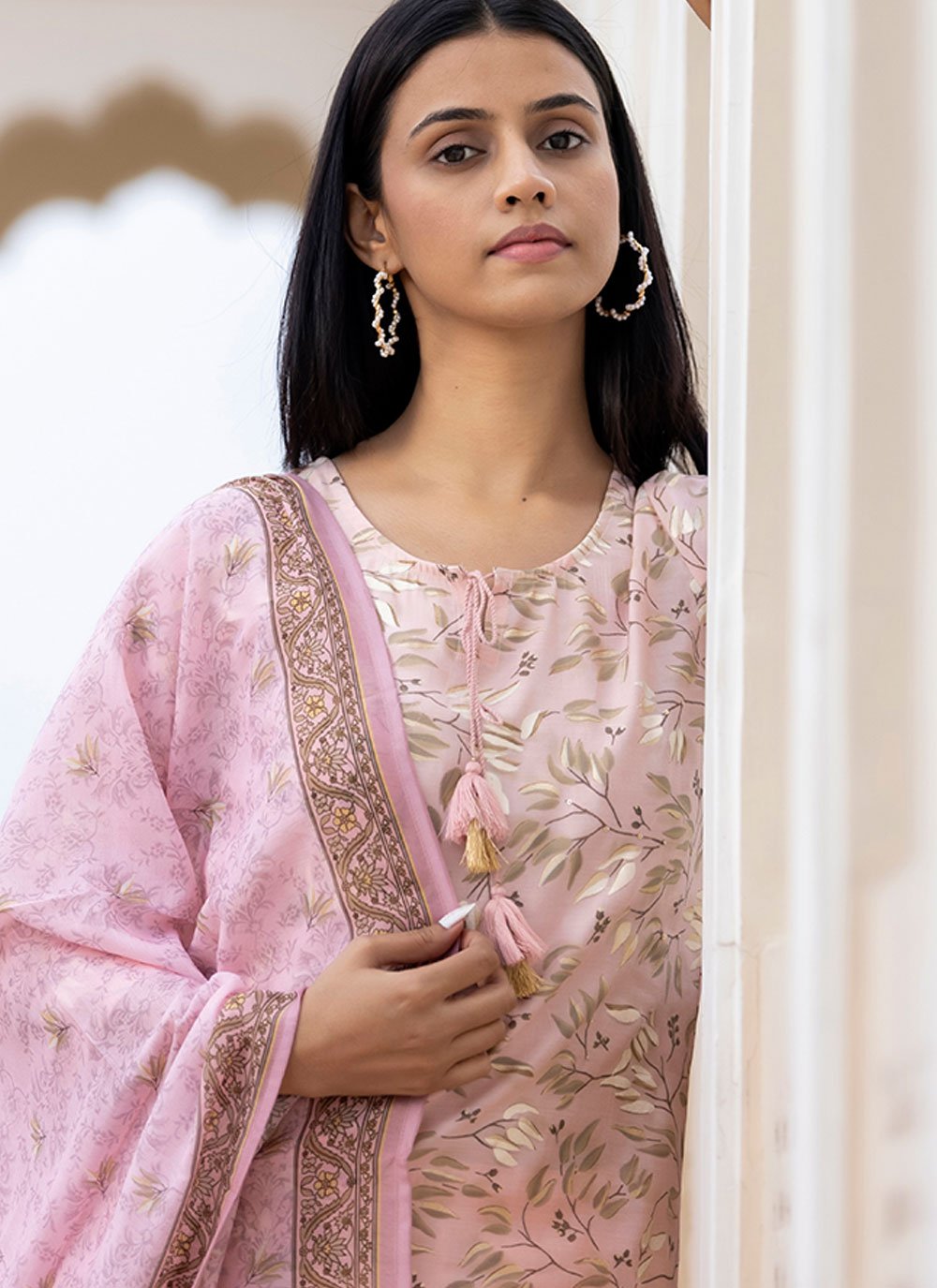 Salwar Suit Silk Pink Sequins Salwar Kameez