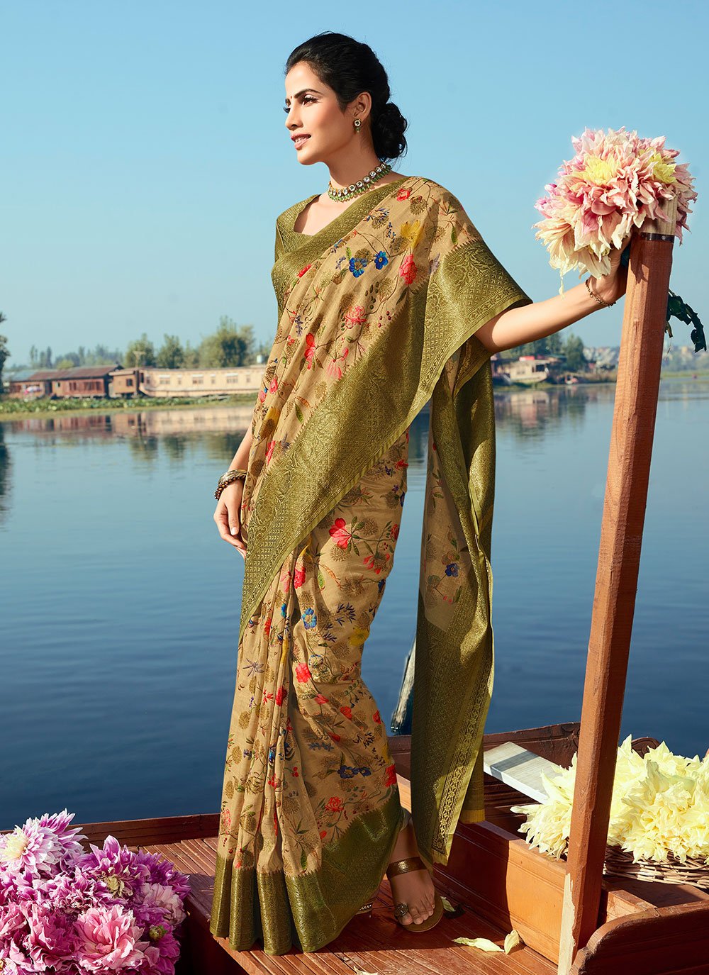 Trendy Saree Silk Multi Colour Digital Print Saree