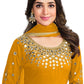 Punjabi Salwar Suit Silk Mustard Embroidered Salwar Kameez