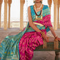 Classic Silk Rani Turquoise Patola Print Saree