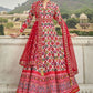 Gown Silk Red Patola Print Gown