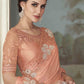 Trendy Saree Silk Peach Embroidered Saree