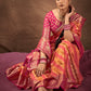 Traditional Saree Silk Pink Yellow Weaving Saree