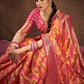 Traditional Saree Silk Pink Yellow Weaving Saree