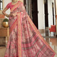 Contemporary Silk Pink Digital Print Saree