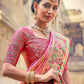 Designer Silk Pink Weaving Saree