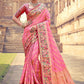 Designer Silk Pink Weaving Saree