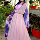 Gown Silk Pink Plain Gown