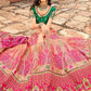 A Line Lehenga Silk Pink Embroidered Lehenga Choli