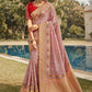 Traditional Saree Silk Pink Patch Border Saree