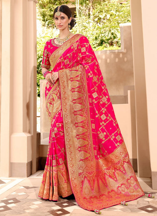 Trendy Saree Silk Pink Weaving Saree