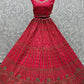 A Line Lehenga Silk Pink Embroidered Lehenga Choli