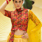 Lehenga Choli Chinon Silk Yellow Embroidered Lehenga Choli