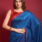 Contemporary Silk Blue Foil Print Saree