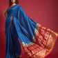 Contemporary Silk Blue Foil Print Saree