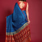 Contemporary Silk Blue Foil Print Saree