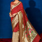 Contemporary Silk Red Patch Border Saree