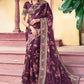 Contemporary Silk Purple Digital Print Saree