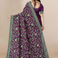 Contemporary Silk Purple Embroidered Saree