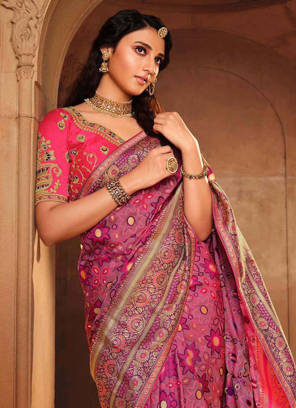 Contemporary Silk Purple Weaving Saree