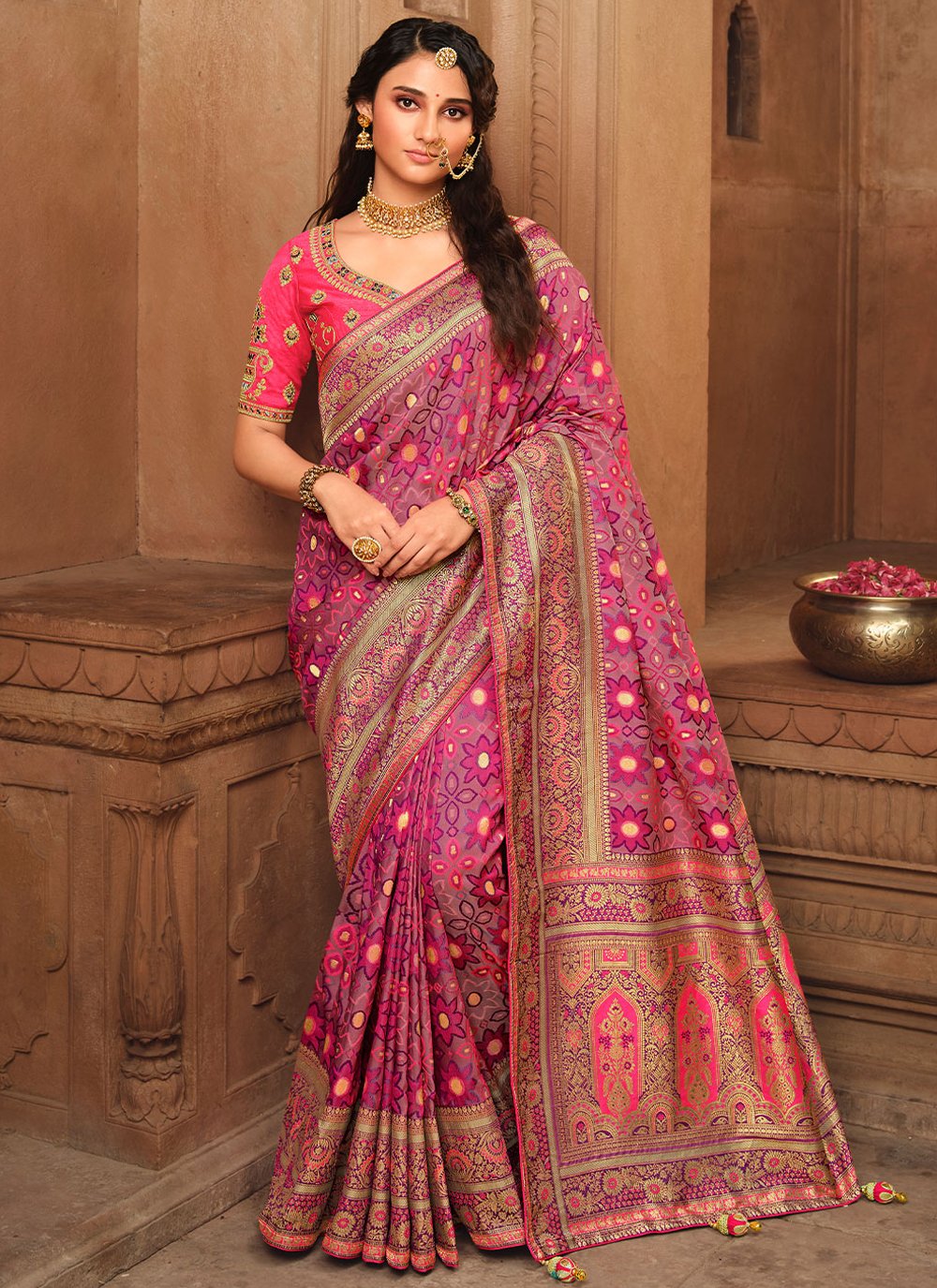 Contemporary Silk Purple Weaving Saree