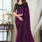 Traditional Saree Silk Purple Embroidered Saree