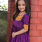 Gown Silk Purple Jacquard Work Kids