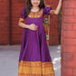 Gown Silk Purple Jacquard Work Kids