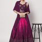 Lehenga Choli Chinon Silk Purple Mukesh Work Lehenga Choli