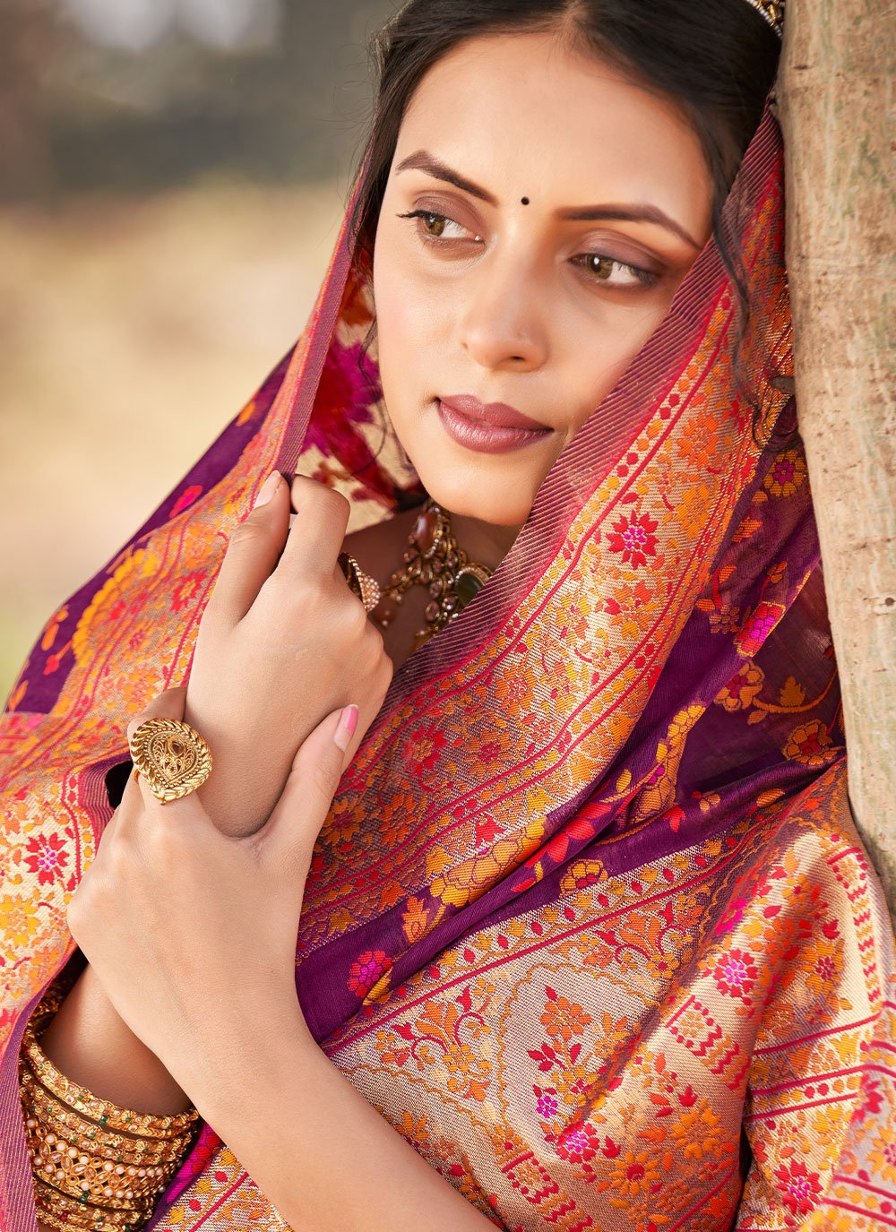 Contemporary Silk Purple Weaving Saree