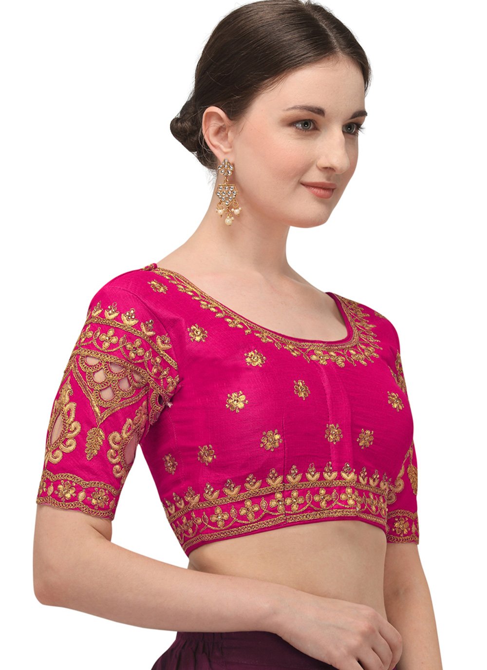 Designer Blouse Silk Rani Embroidered Blouse