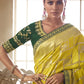 Contemporary Silk Yellow Embroidered Saree