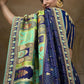 Designer Silk Blue Embroidered Saree