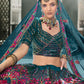 Lehenga Choli Silk Teal Embroidered Lehenga Choli