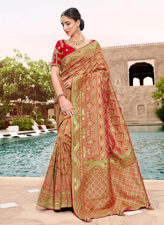 Classic Silk Red Weaving Saree