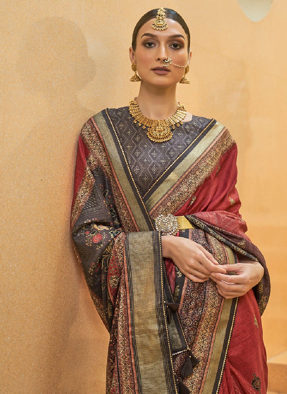 Contemporary Silk Red Woven Saree