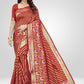 Designer Silk Red Jacquard Work Saree