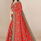 Traditional Saree Silk Red Embroidered Saree