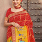 Classic Silk Viscose Red Fancy Work Saree