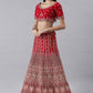 Lehenga Choli Silk Red Embroidered Lehenga Choli