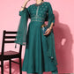 Salwar Suit Silk Green Embroidered Salwar Kameez