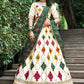 A Line Lehenga Silk White Embroidered Lehenga Choli