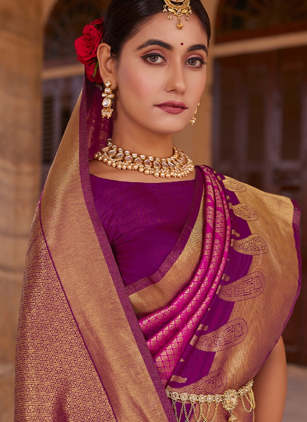 Classic Silk Purple Weaving Saree