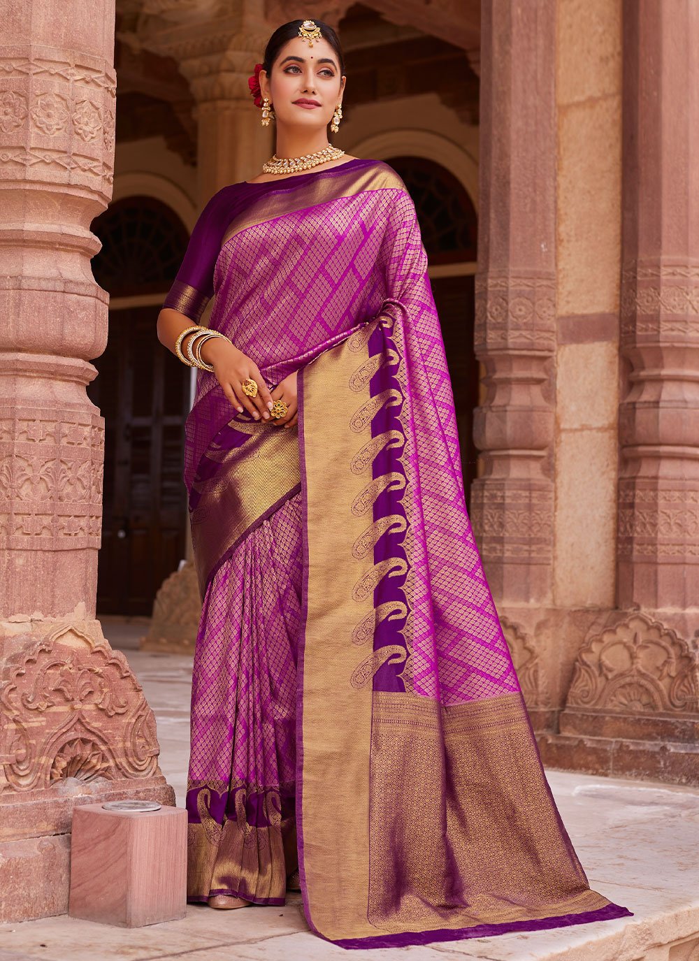 Classic Silk Purple Weaving Saree