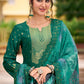 Palazzo Salwar Suit Silk Green Jacquard Work Salwar Kameez