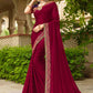 Trendy Saree Silk Wine Embroidered Saree
